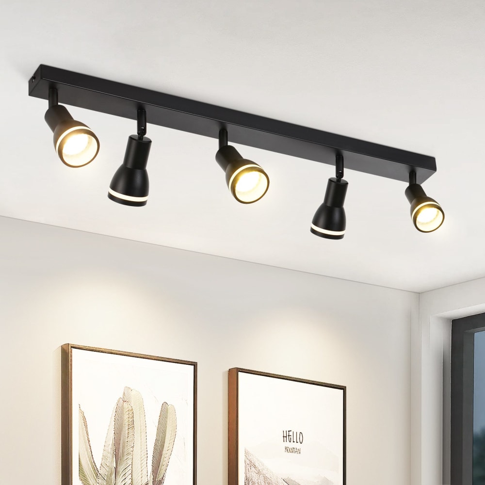 Spot de plafond en fer noir 69x5x15.7cm gu10 — vue 3