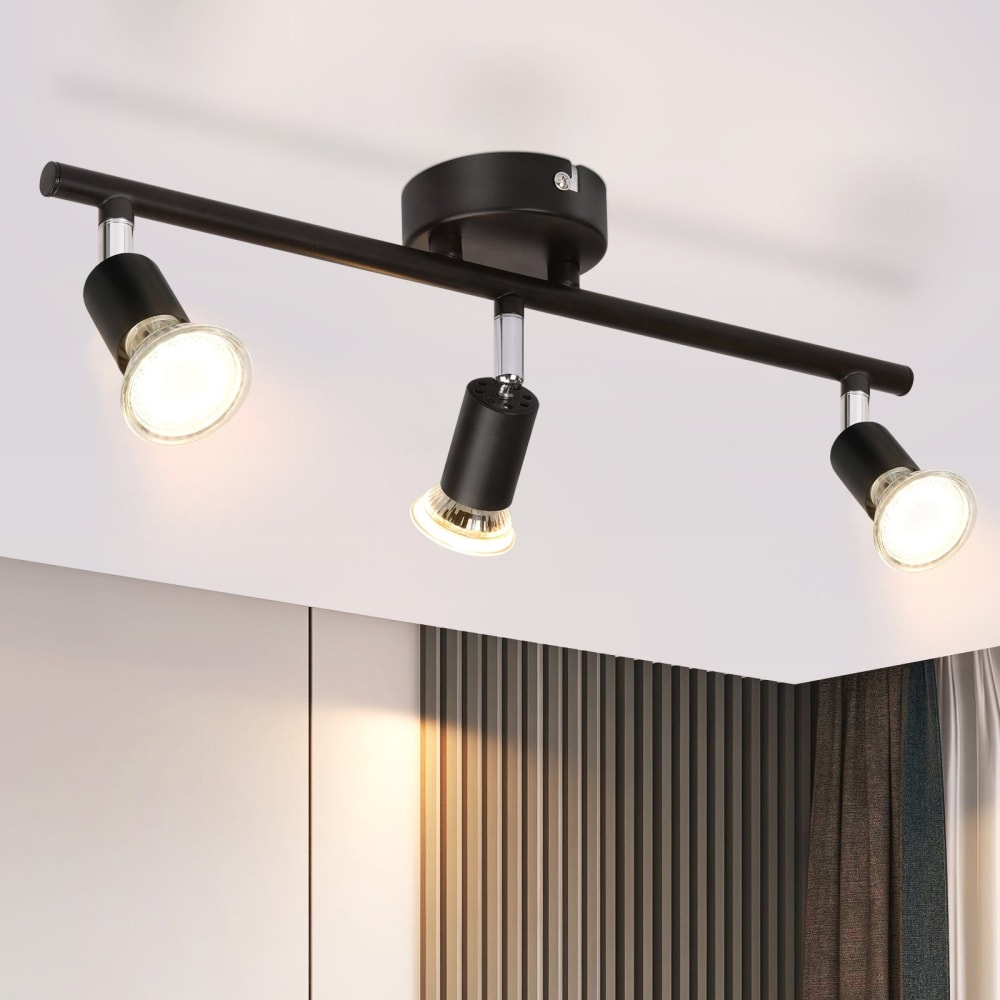Spot de plafond en fer noir 40x5x13cm gu10 — vue 3