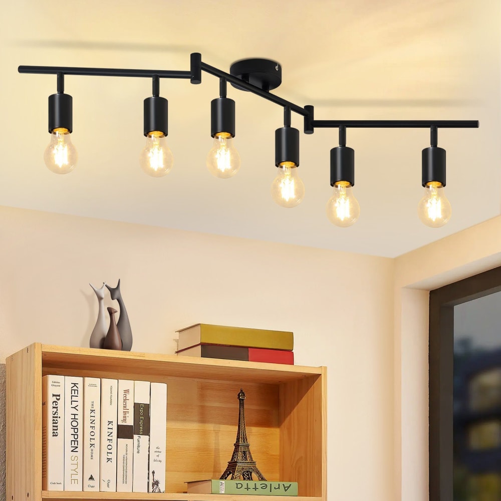 Spot de plafond en fer noir 94.5x9x16cm e27 — vue 3
