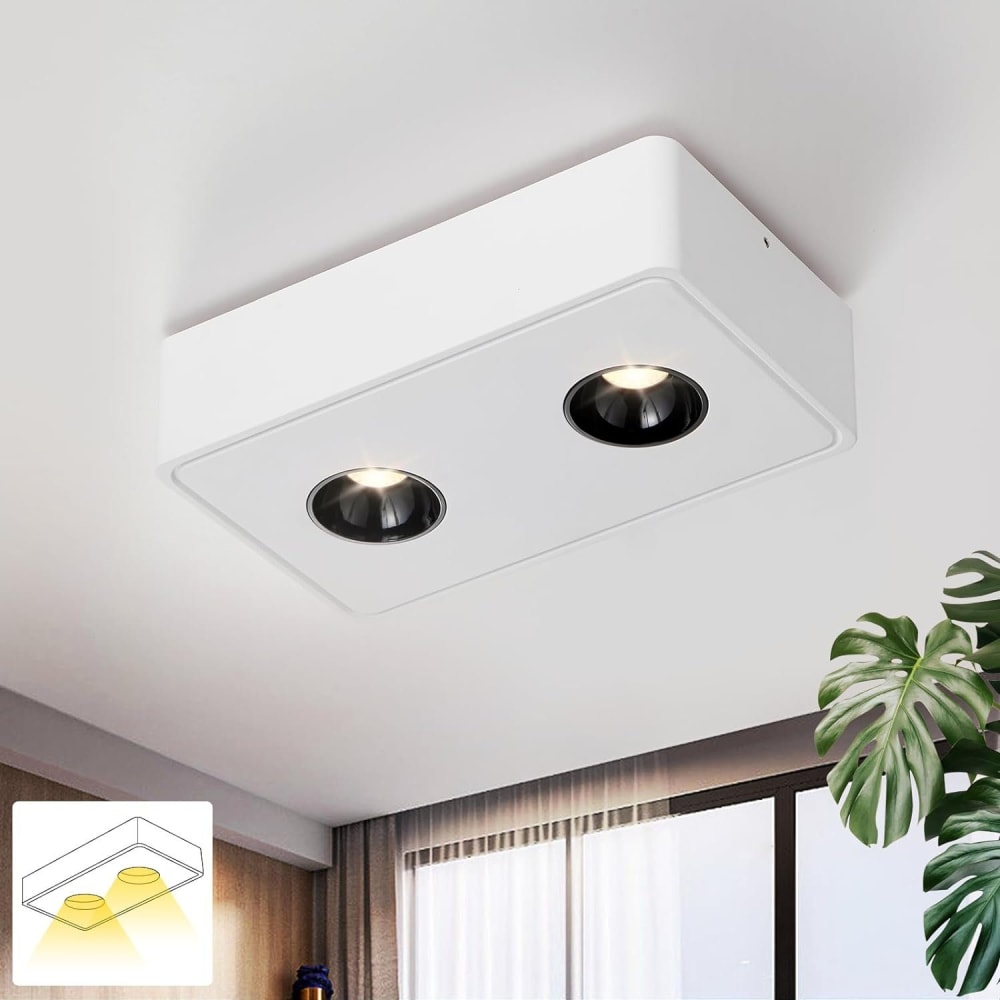 Spot de plafond en aluminium blanc 22.2x13.2x5.5cm — vue 3
