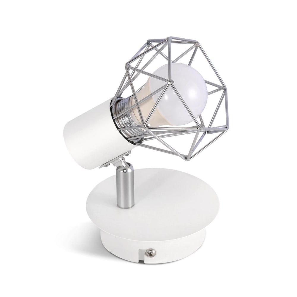 Spot de plafond en fer blanc 8x17x9.5cm e14