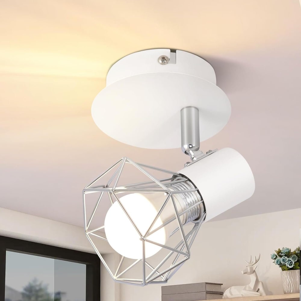 Spot de plafond en fer blanc 8x17x9.5cm e14 — vue 3