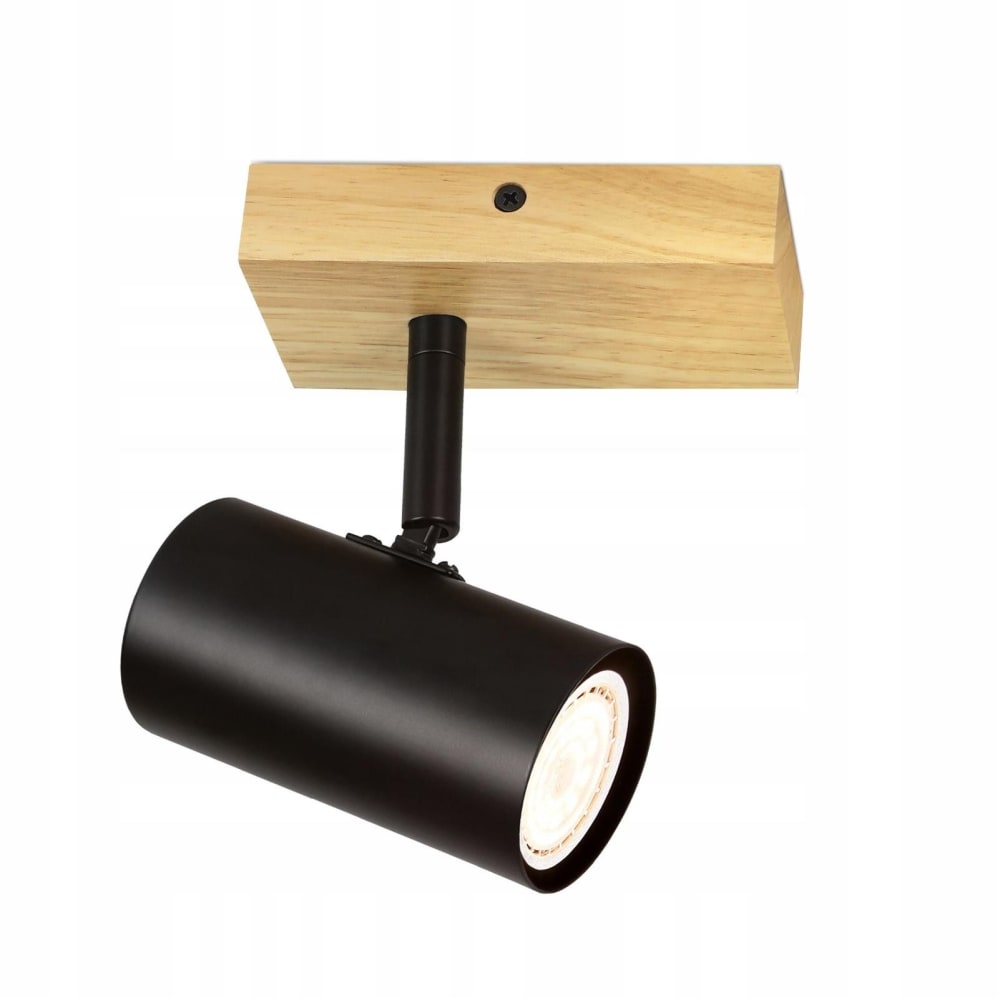 Spot de plafond en fer noir 12.5x16.5x5.5cm gu10