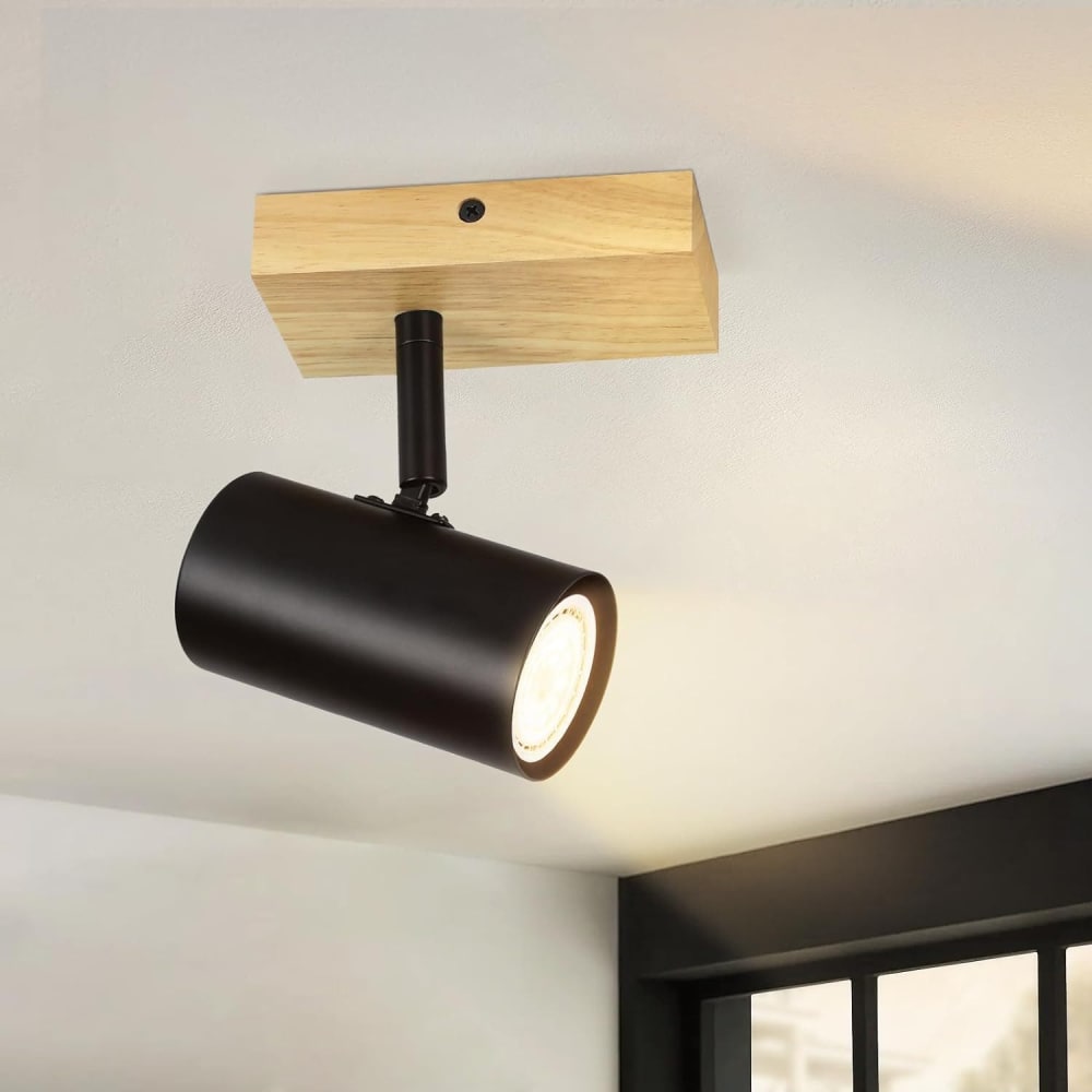 Spot de plafond en fer noir 12.5x16.5x5.5cm gu10 — vue 3