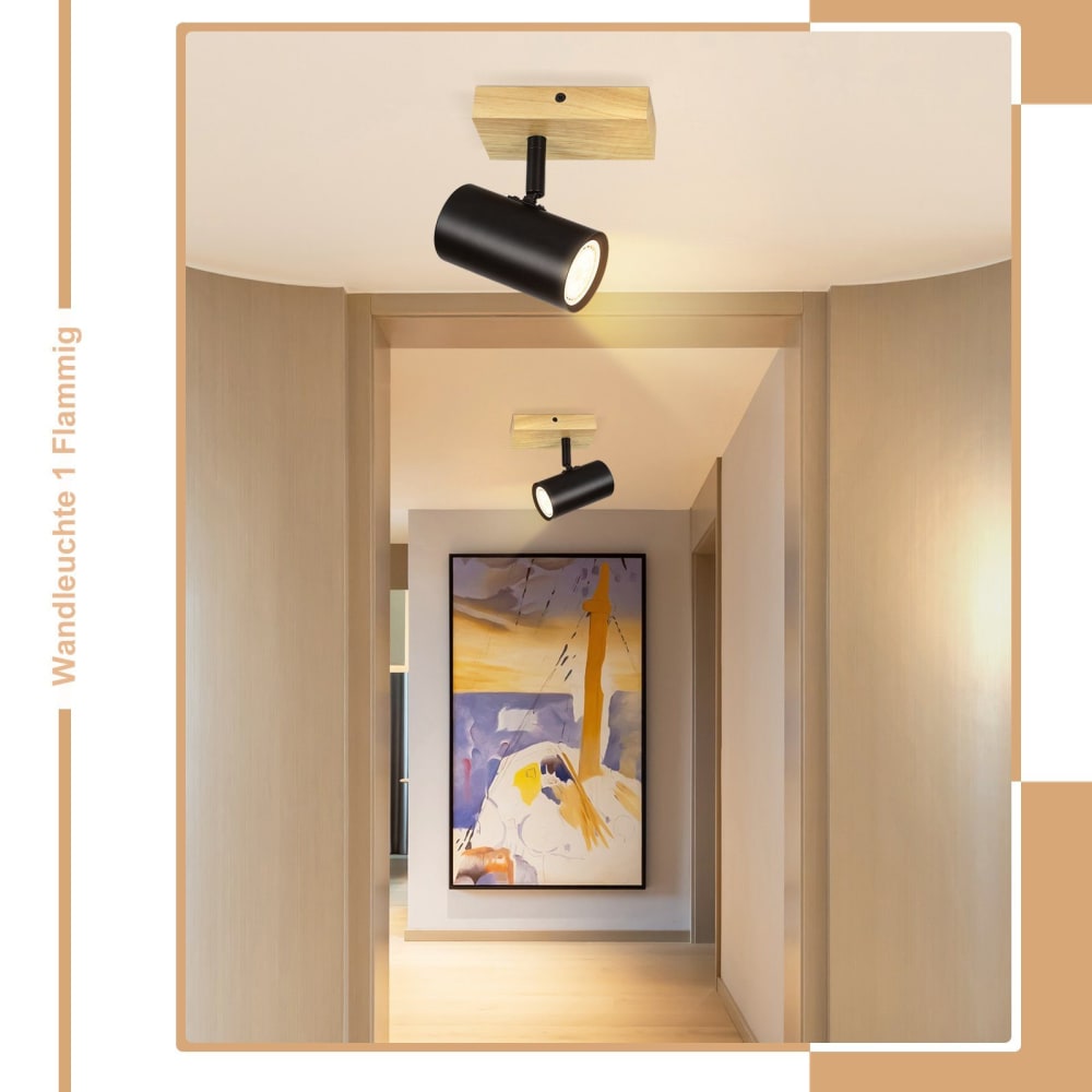 Spot de plafond en fer noir 12.5x16.5x5.5cm gu10 — vue 4
