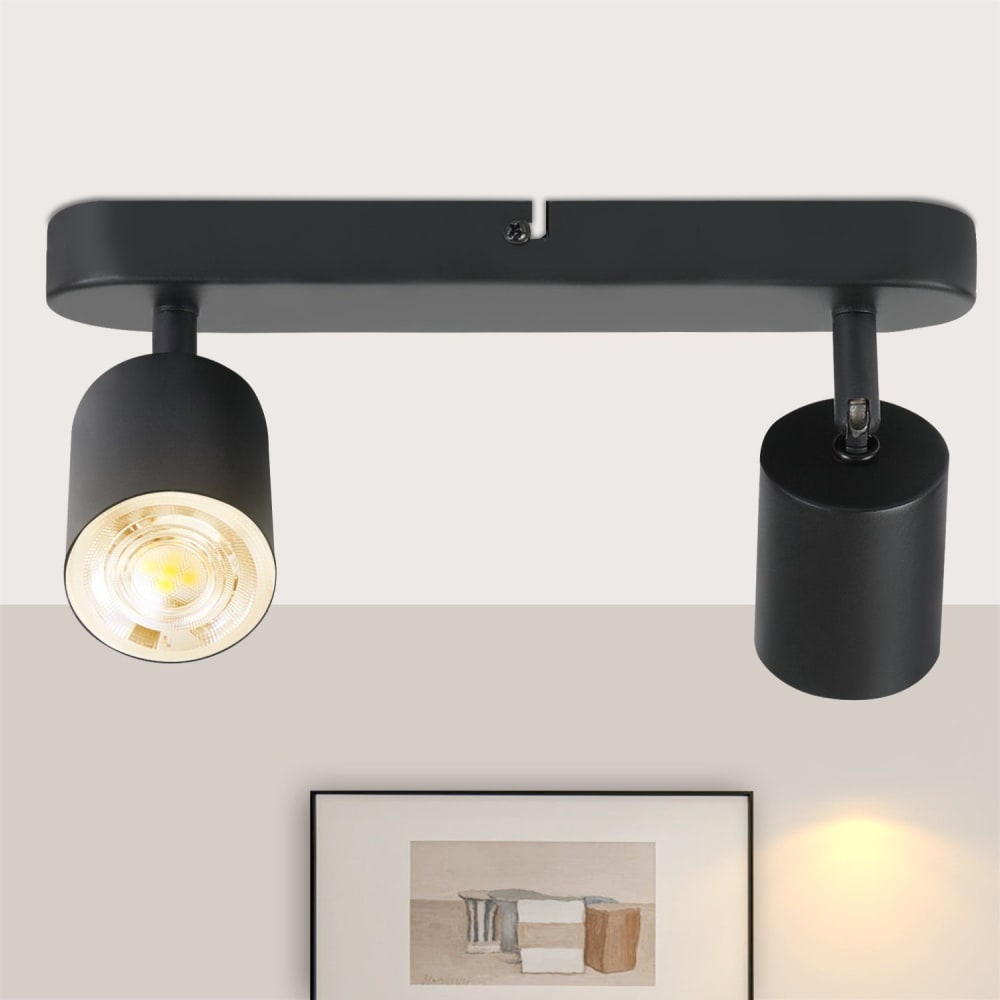 Spot de plafond en fer noir 26.5x6x14cm gu10 — vue 3