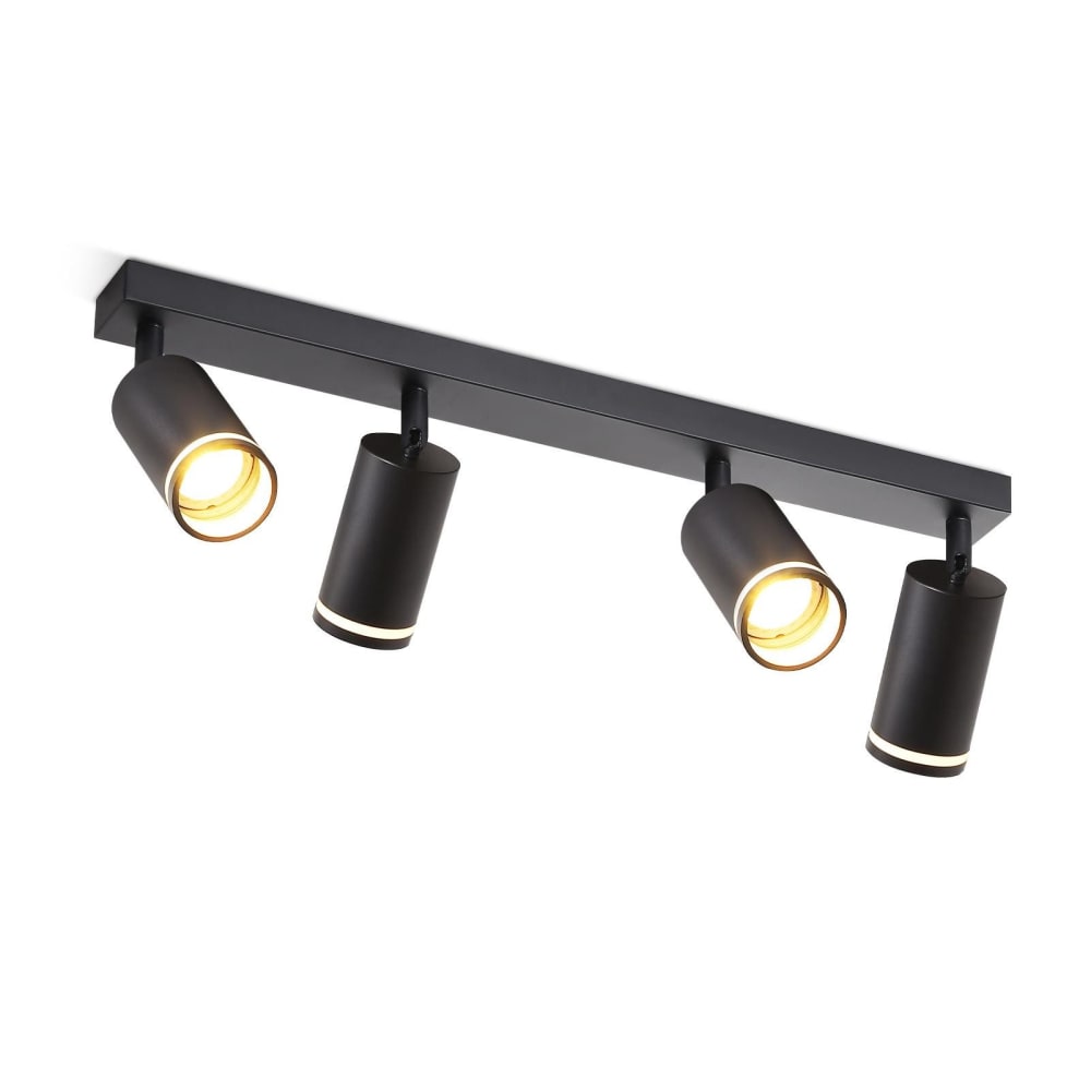 Spot de plafond en fer noir 58x5x17cm gu10