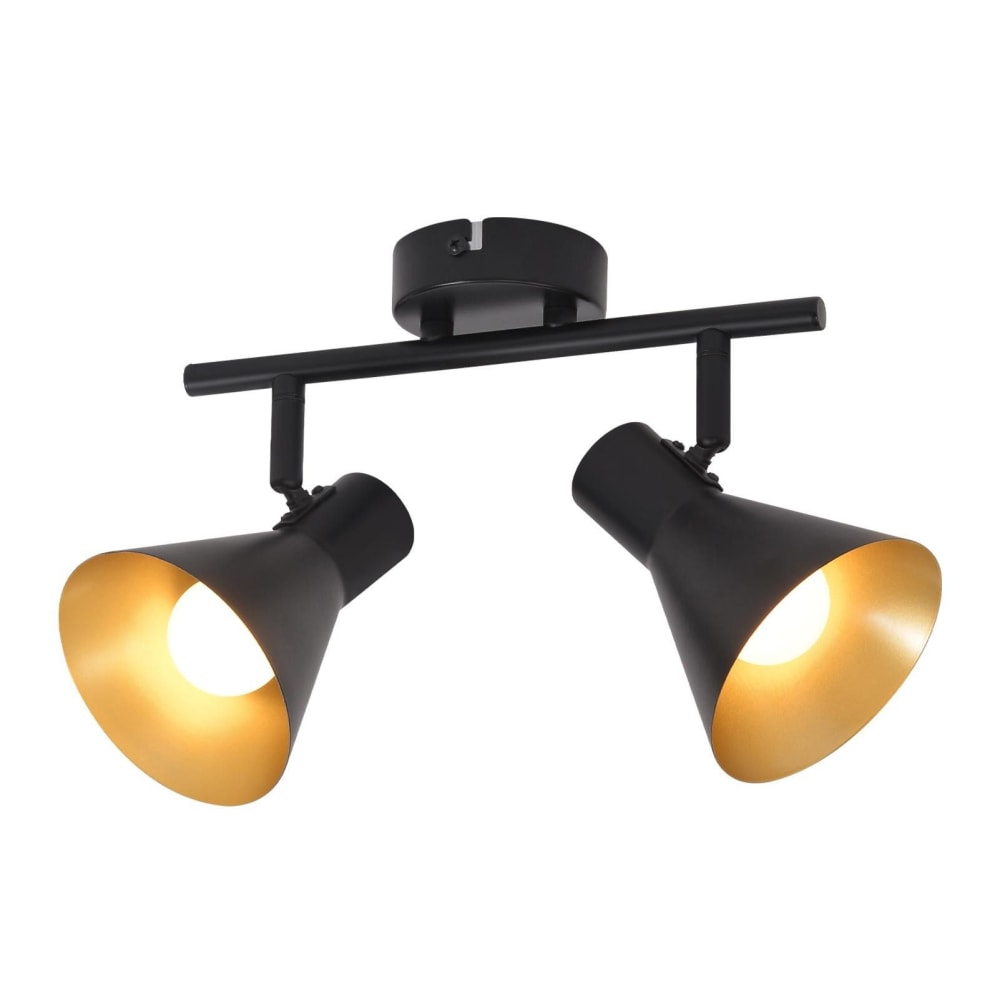 Spot de plafond en fer noir 28x11x21cm e14
