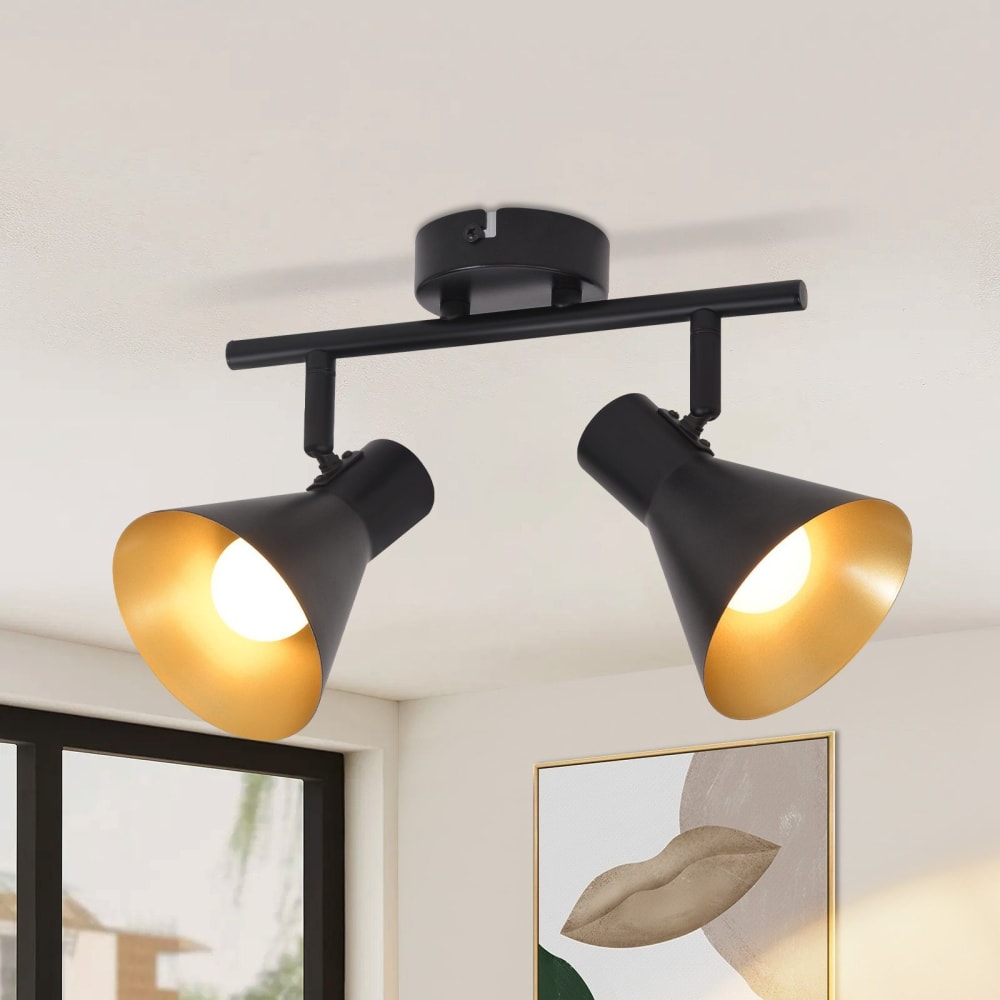 Spot de plafond en fer noir 28x11x21cm e14 — vue 3