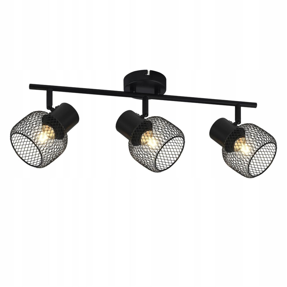 Spot de plafond en fer noir 50x15x20cm e27