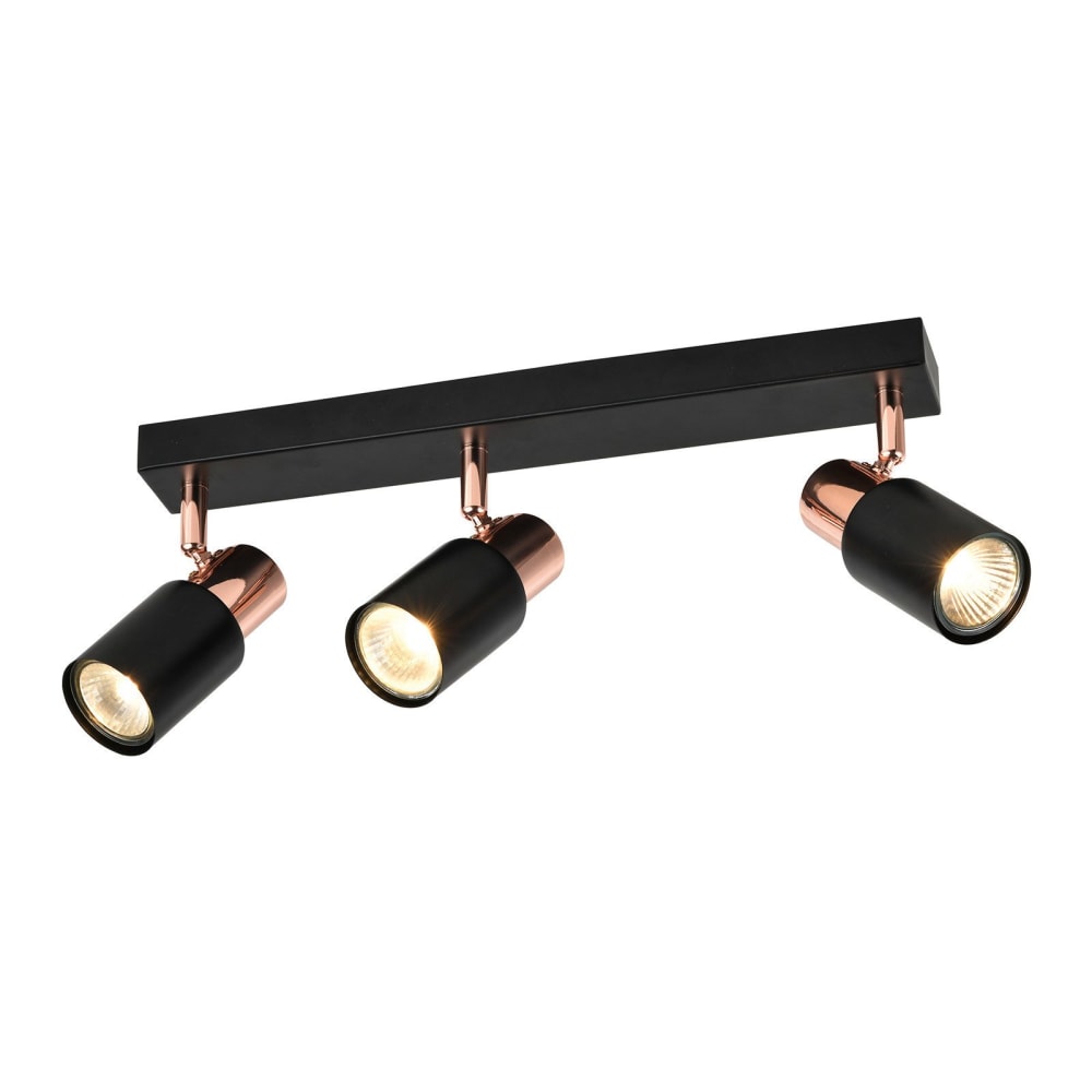 Spot de plafond en fer noir 38x14x12cm gu10