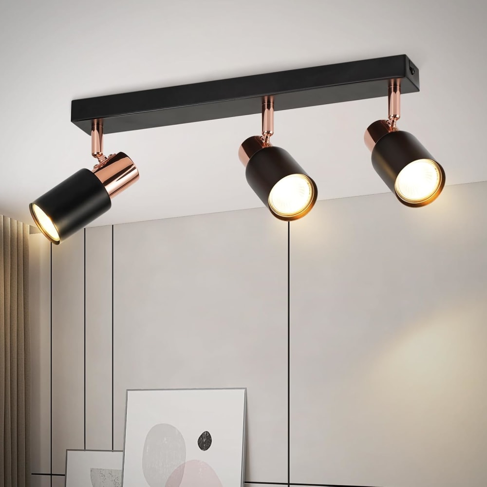 Spot de plafond en fer noir 38x14x12cm gu10 — vue 3