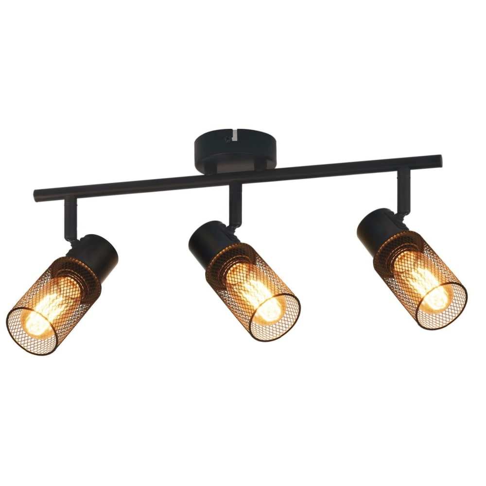 Spot de plafond en fer noir 48x15x20cm e27