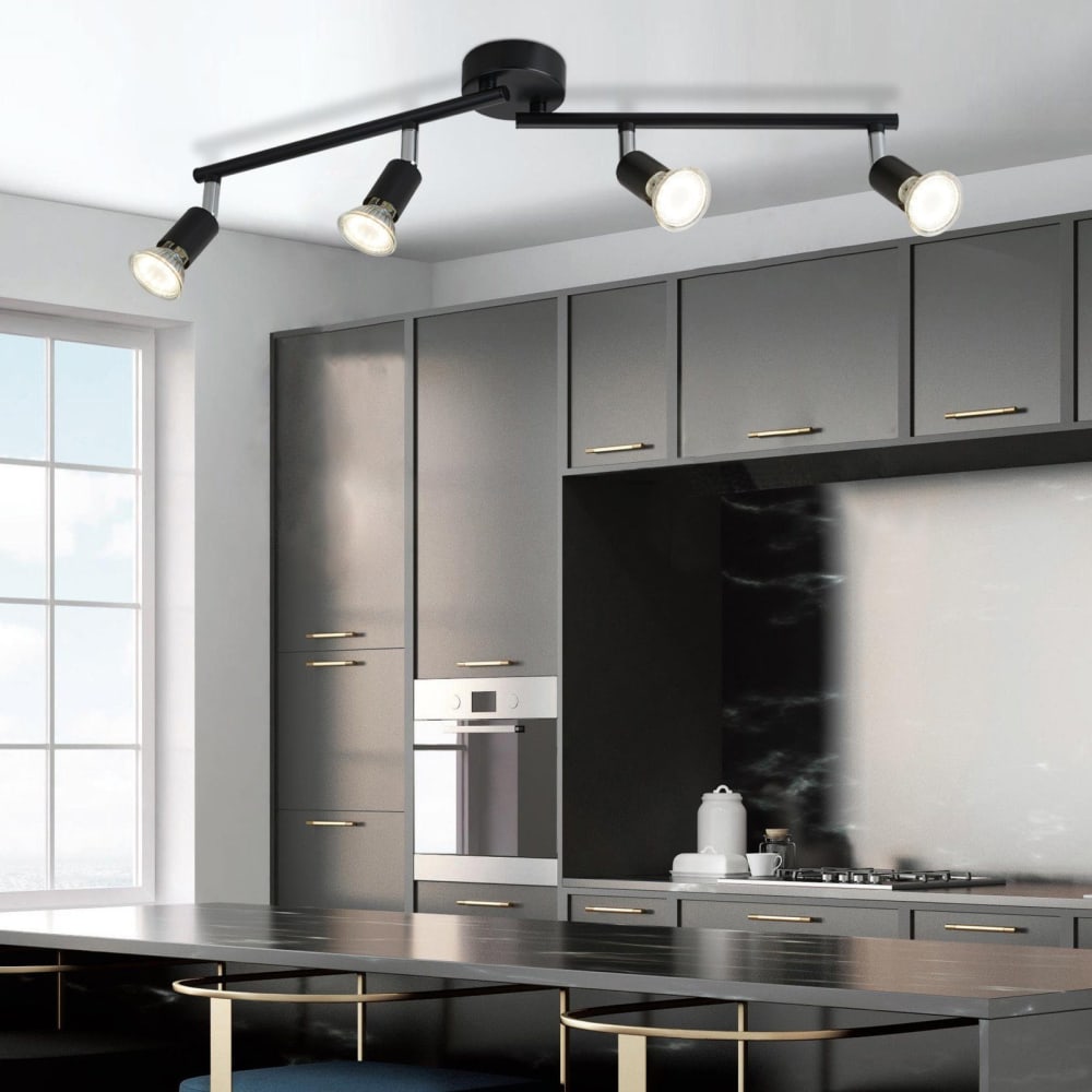 Spot de plafond en fer noir 59.5x8x13cm gu10 — vue 4