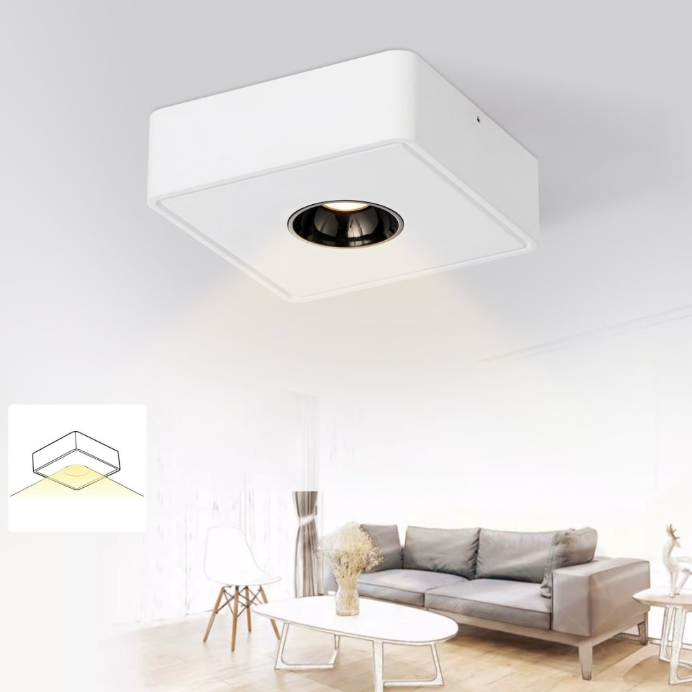 Spot de plafond en aluminium blanc 132x132x55cm — vue 3