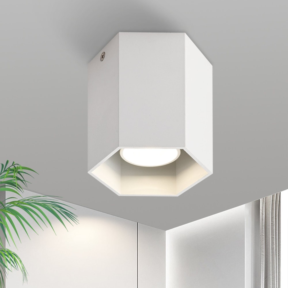 Spot de plafond en aluminium blanc 10.3x11x11cm gu10 — vue 3