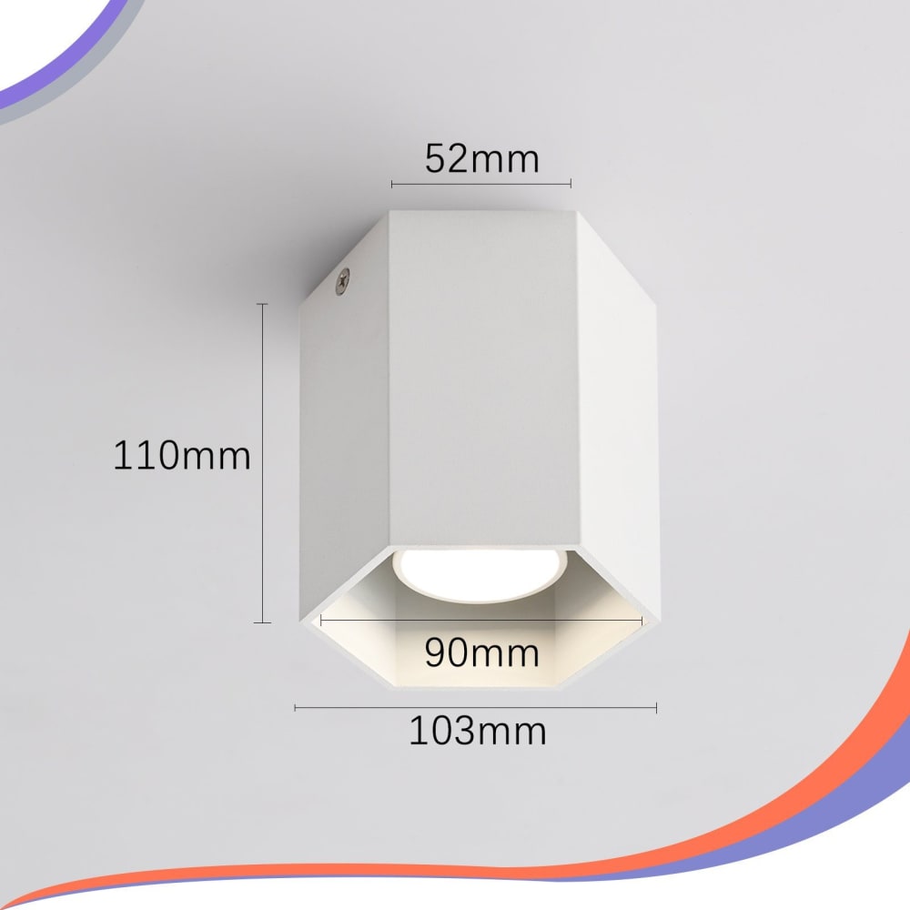 Spot de plafond en aluminium blanc 10.3x11x11cm gu10 — vue 4
