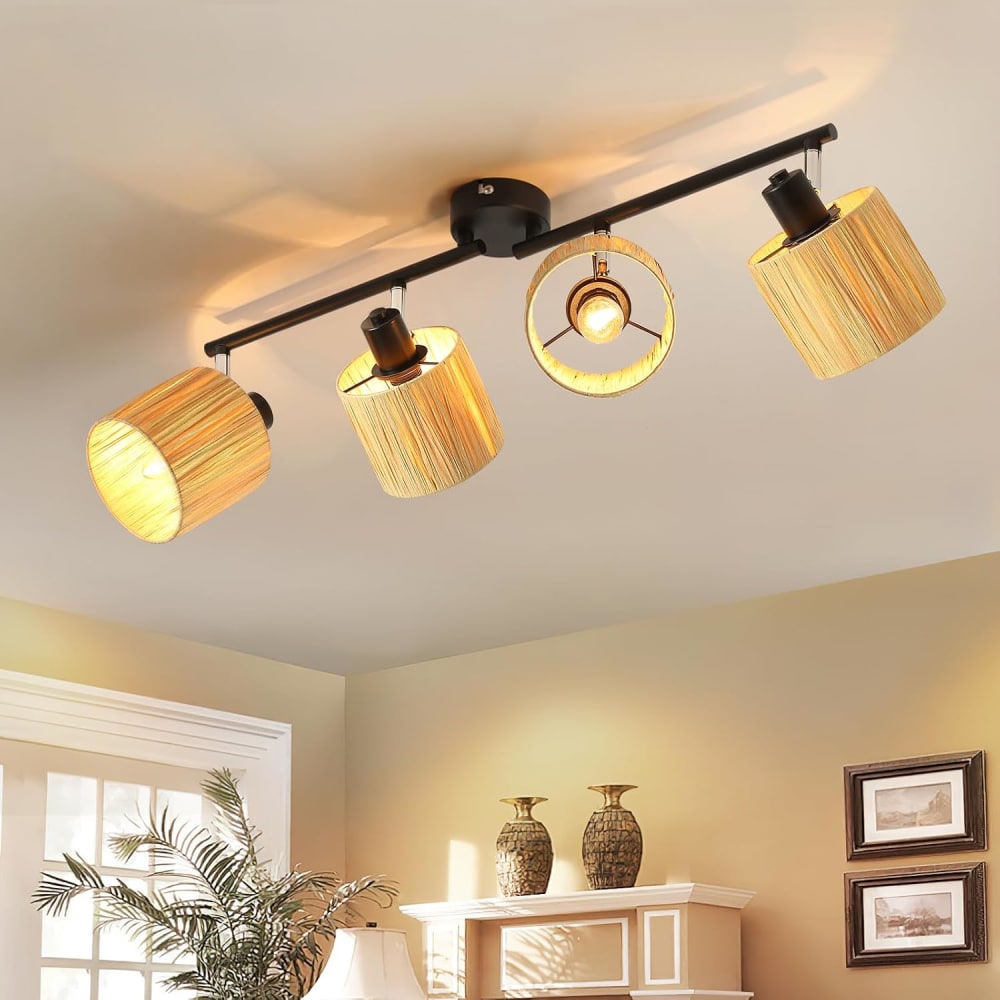 Spot de plafond en fer noir 68x17x16.5cm e14 — vue 3