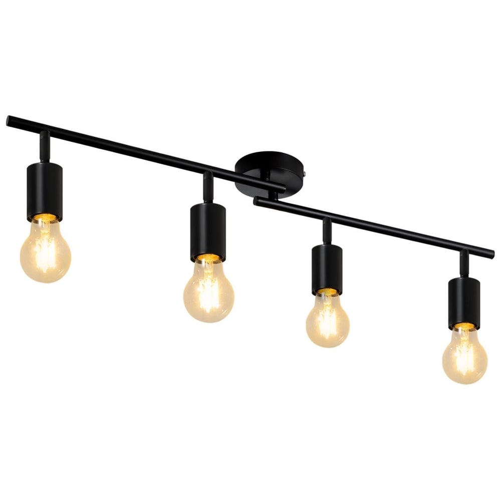Spot de plafond en fer noir 75x9x16cm e27