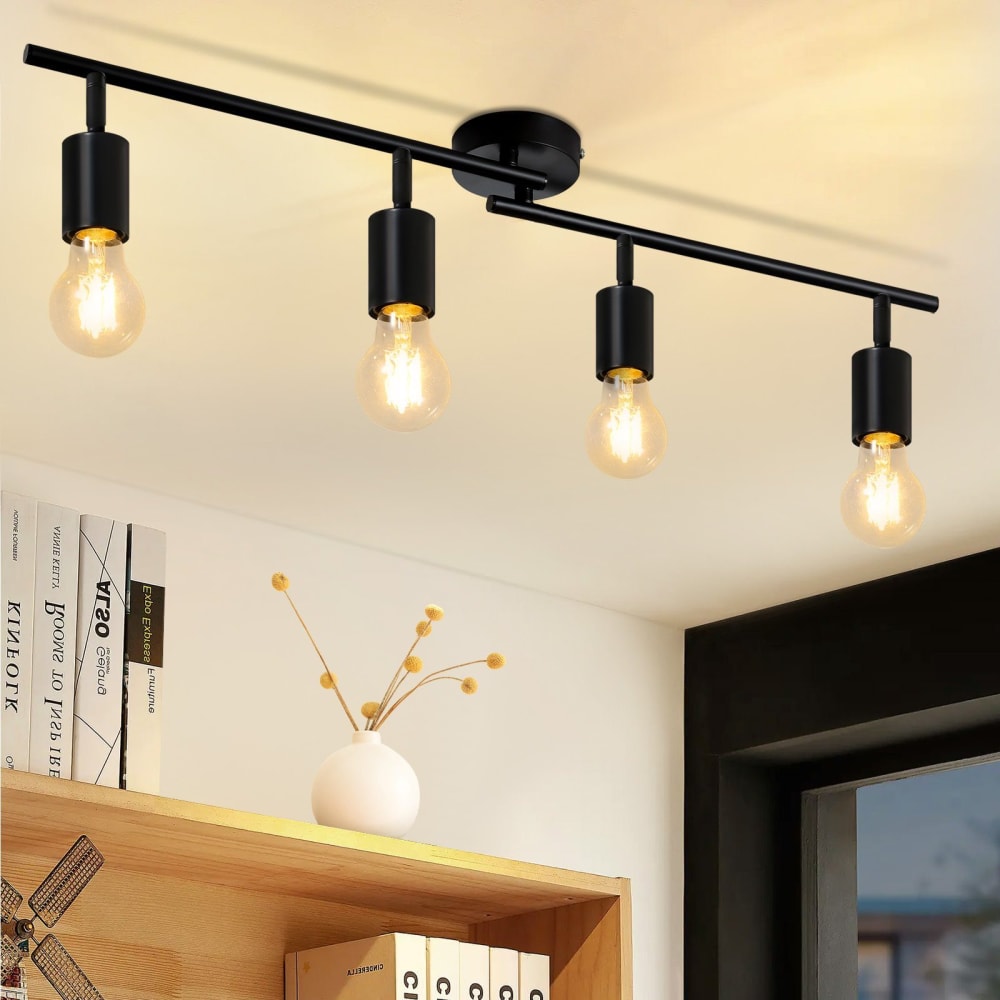 Spot de plafond en fer noir 75x9x16cm e27 — vue 3