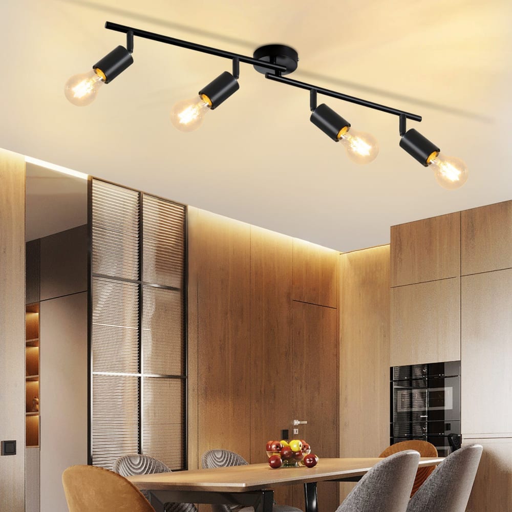 Spot de plafond en fer noir 75x9x16cm e27 — vue 4