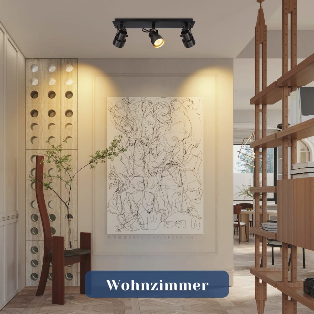 Spot de plafond en fer noir 42x7x10.5cm gu10 — vue 4
