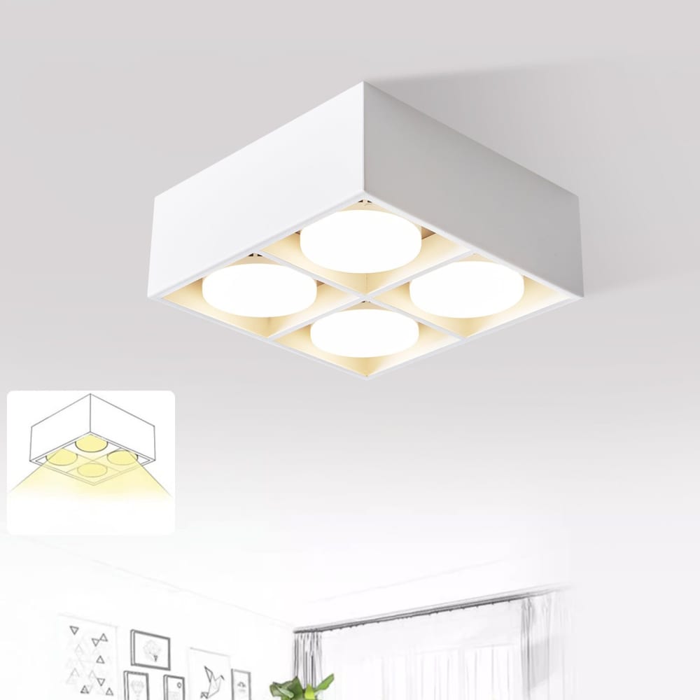 Spot de plafond en fer blanc 20x20x9cm — vue 3