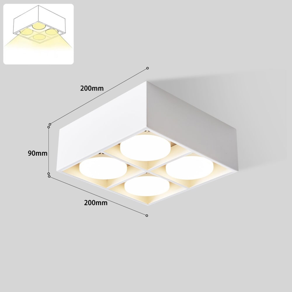 Spot de plafond en fer blanc 20x20x9cm — vue 4