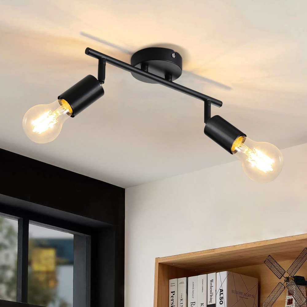 Spot de plafond en fer noir 30x9x16cm e27 — vue 3
