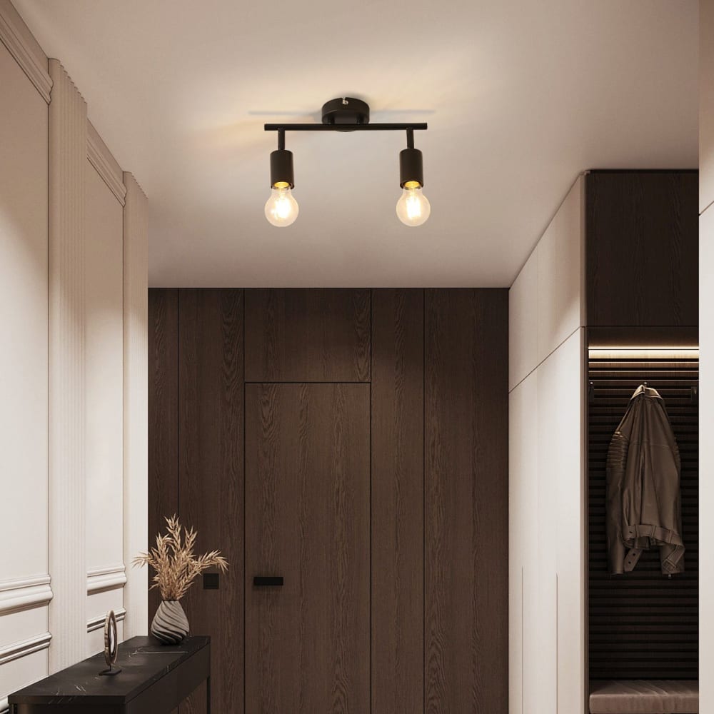 Spot de plafond en fer noir 30x9x16cm e27 — vue 4