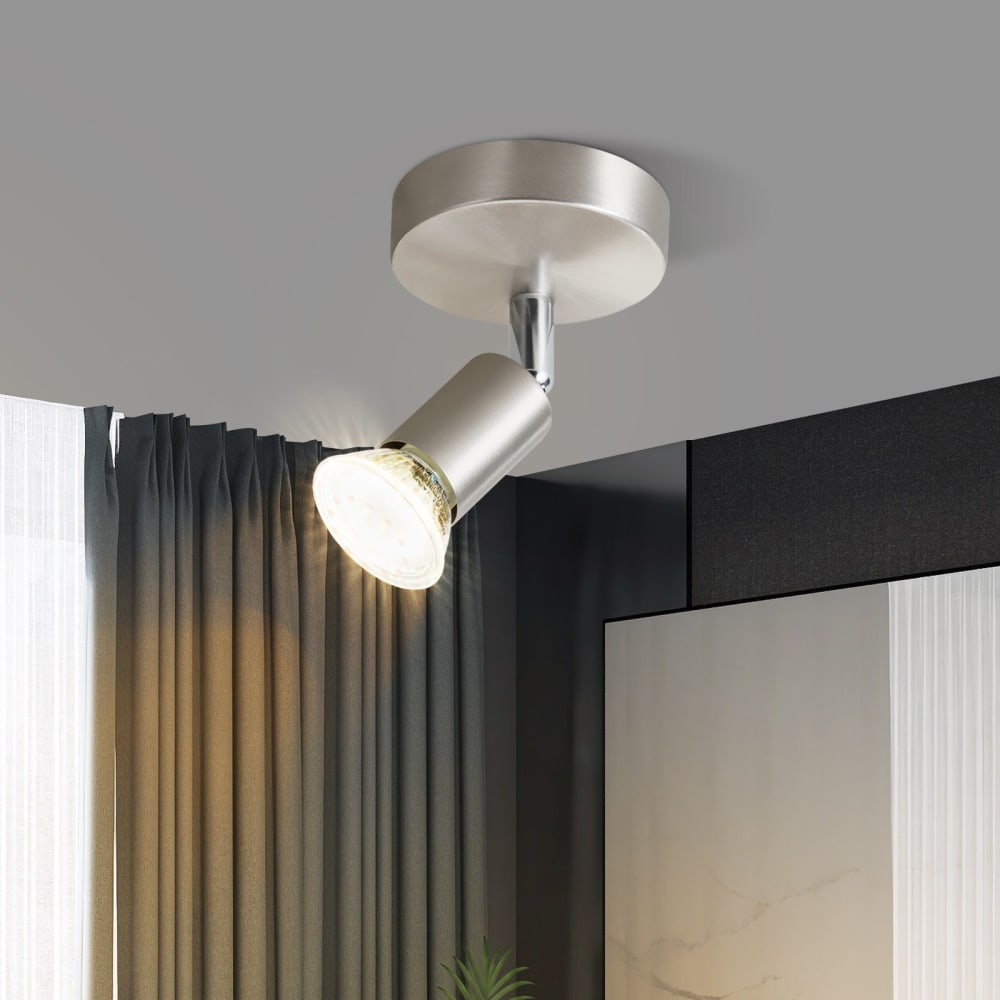 Spot de plafond en fer gris 7.7x8x10.5cm gu10 — vue 3