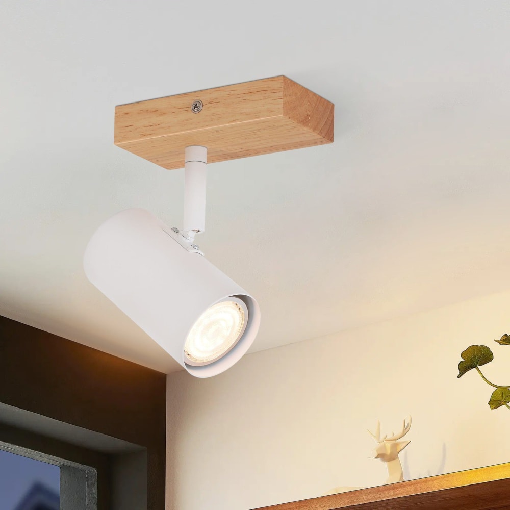 Spot de plafond en fer blanc 12.5x16.5x5.5cm gu10 — vue 3