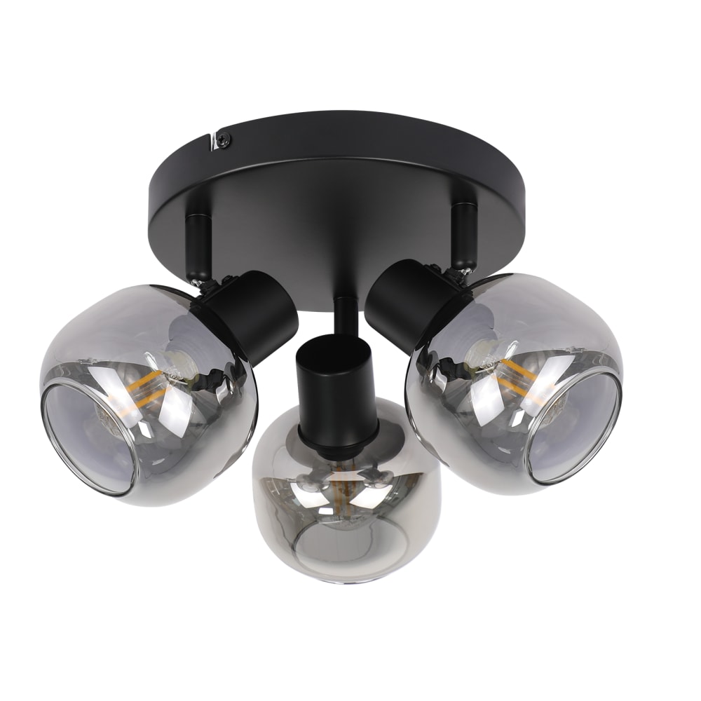 Spot de plafond en fer noir 19x19x16.5cm e14