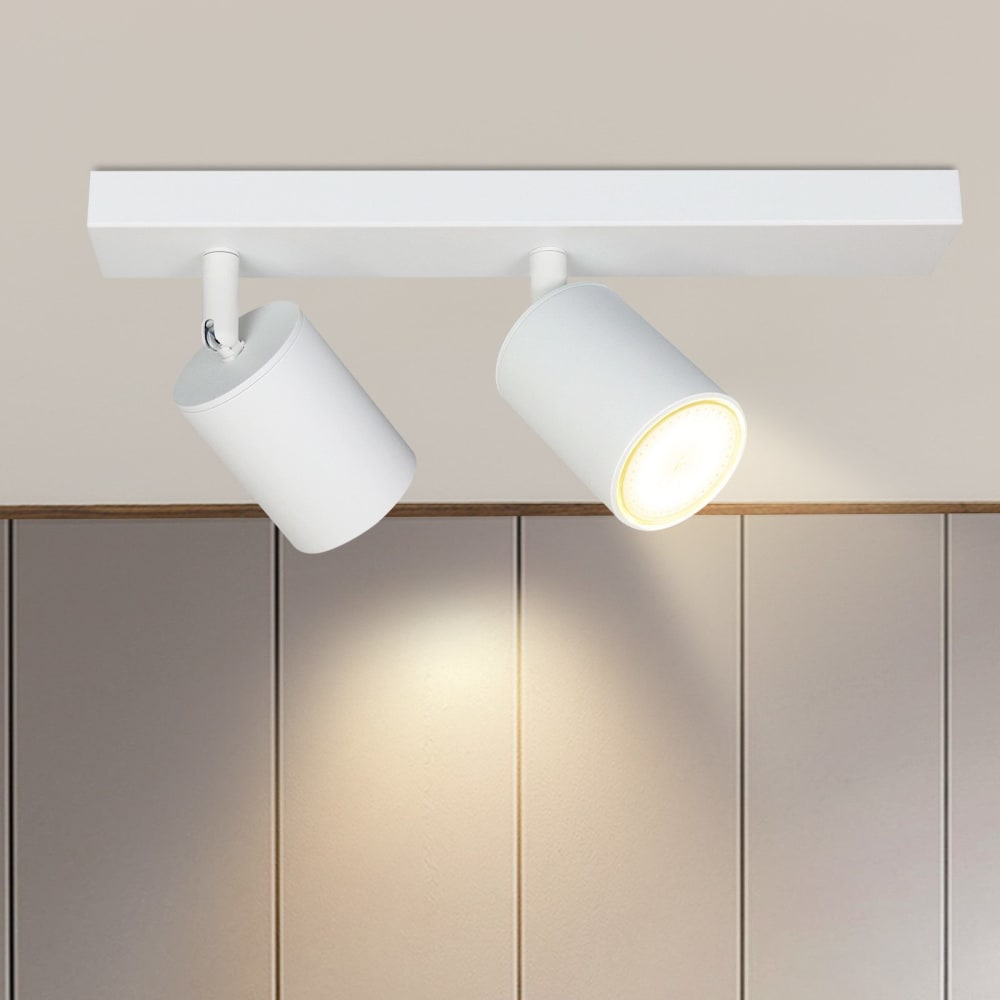 Spot de plafond en fer blanc 30x5.5x14cm gu10 — vue 3
