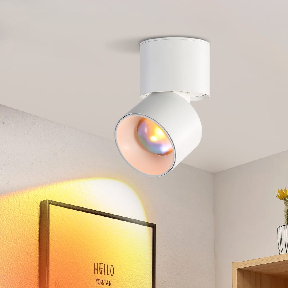 Spot de plafond en fer blanc 7x7x10cm — vue 3