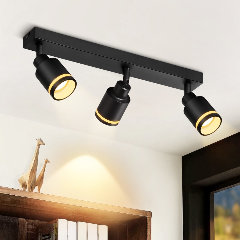 Spot de plafond en fer noir 42x5x15.7cm gu10 — vue 3