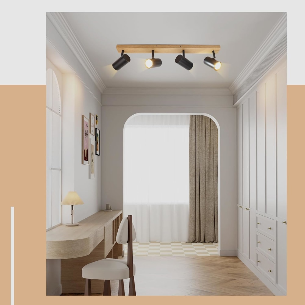 Spot de plafond en fer noir 60x10.5x14.5cm gu10 — vue 4