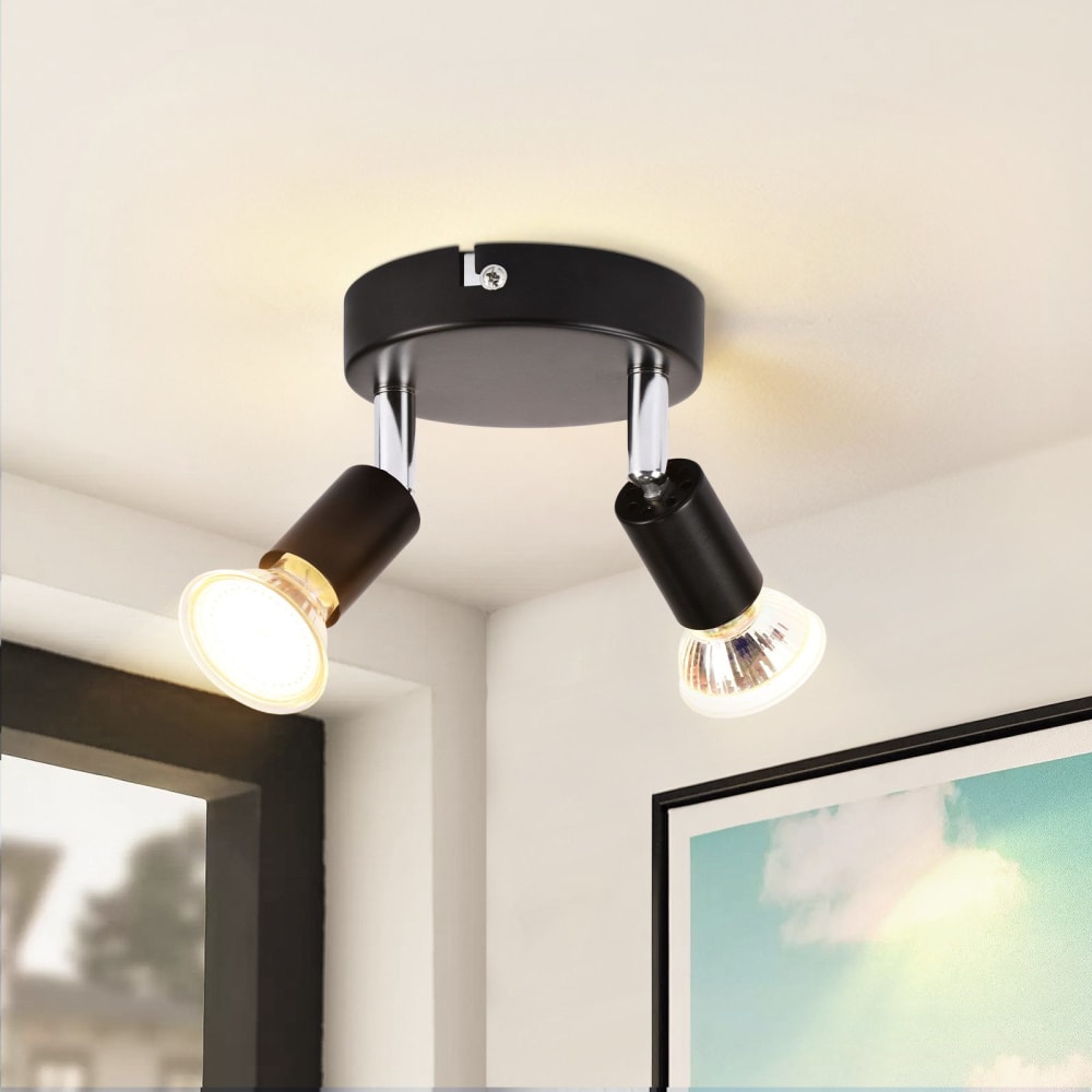 Spot de plafond en fer noir 10x10x8cm gu10 — vue 3