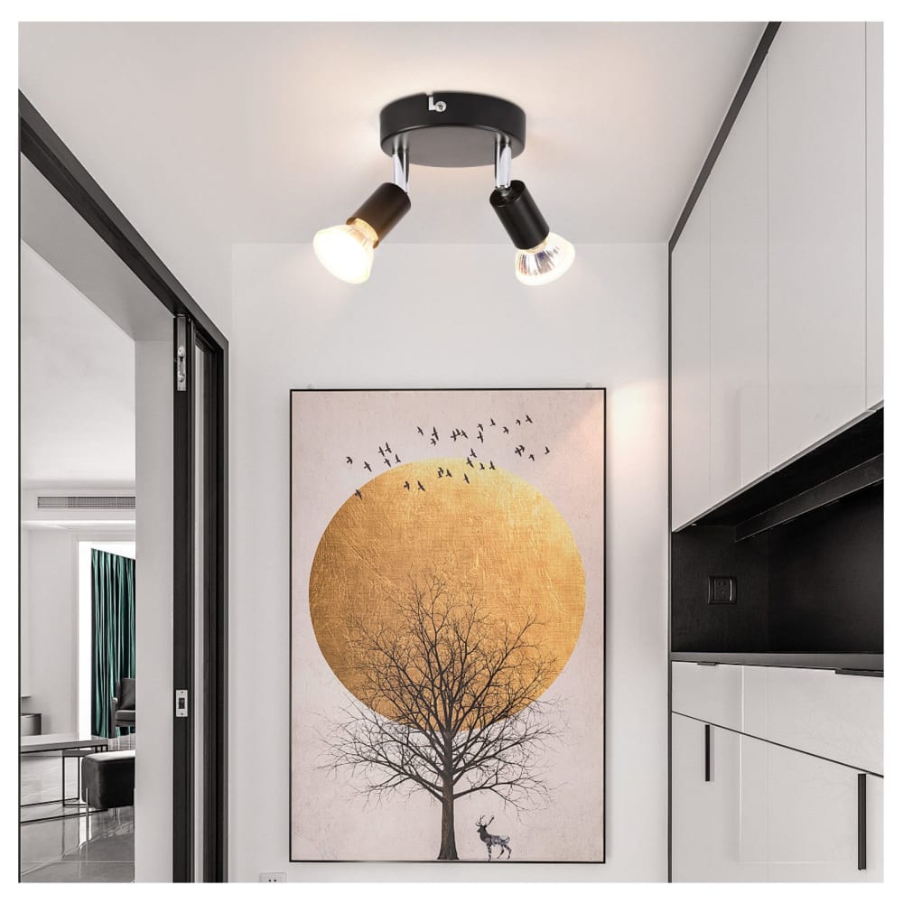 Spot de plafond en fer noir 10x10x8cm gu10 — vue 4
