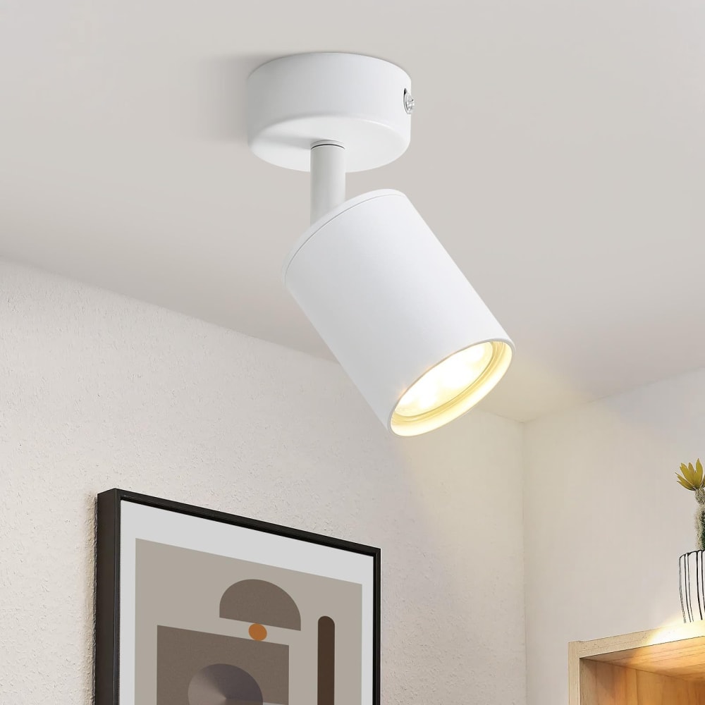 Spot de plafond en fer blanc 6x6x14cm gu10 — vue 3