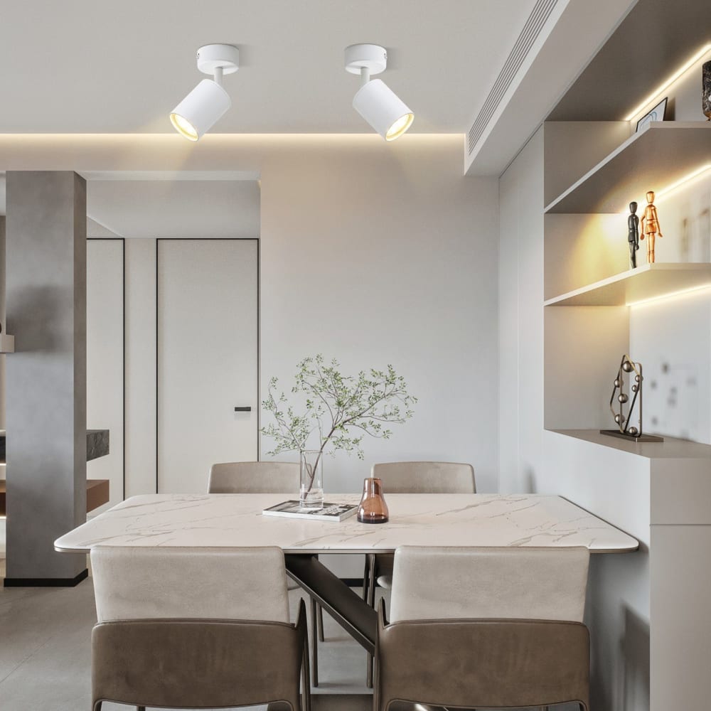 Spot de plafond en fer blanc 6x6x14cm gu10 — vue 4