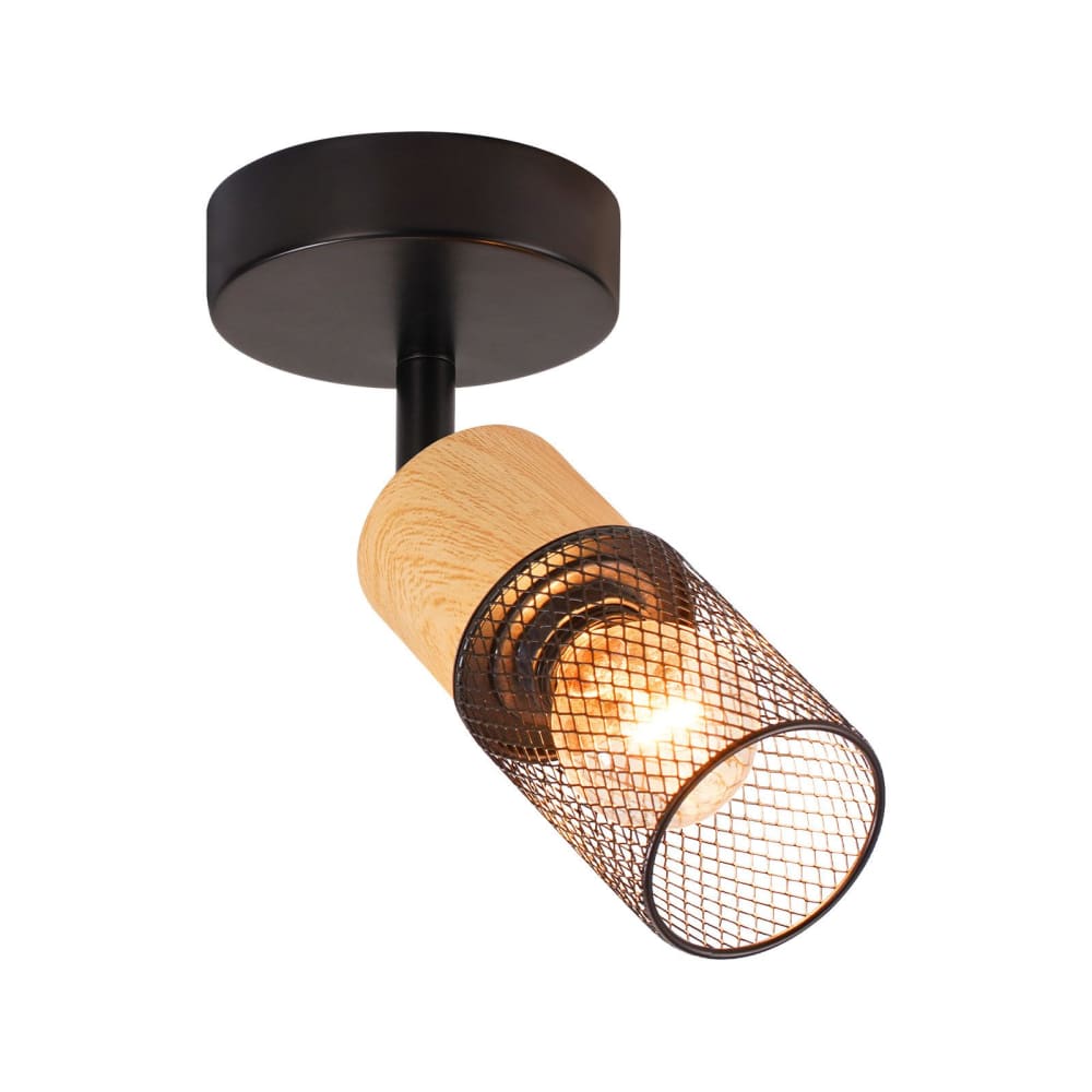 Spot de plafond en fer noir 9x20x21cm e14