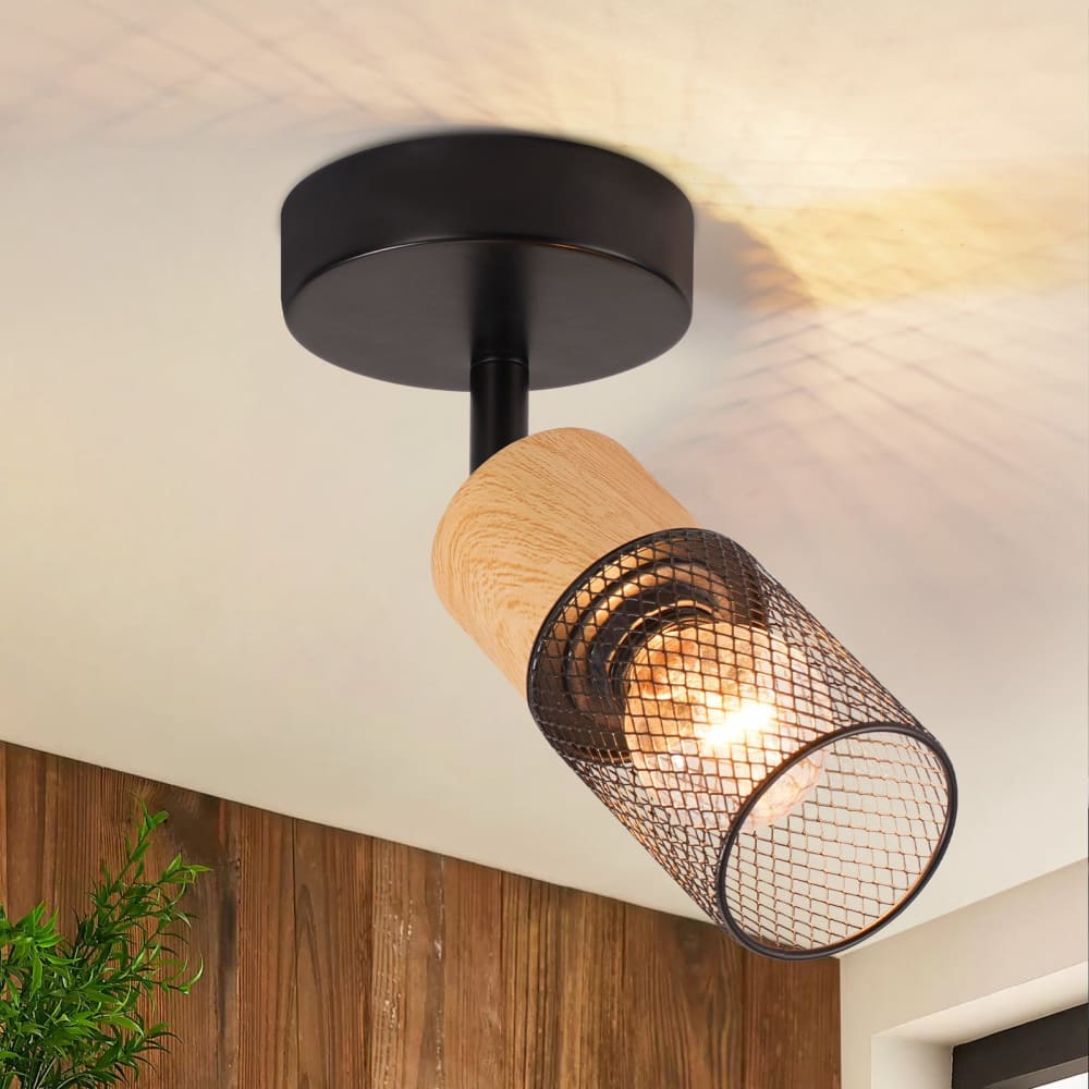 Spot de plafond en fer noir 9x20x21cm e14 — vue 3