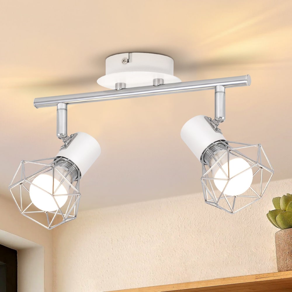 Spot de plafond en fer blanc 28x20x9.5cm e14 — vue 3