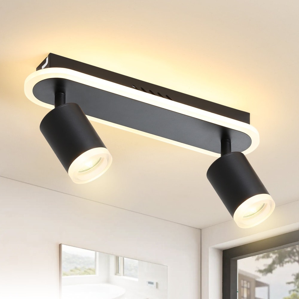 Spot de plafond en aluminium noir 32x6x8cm — vue 3