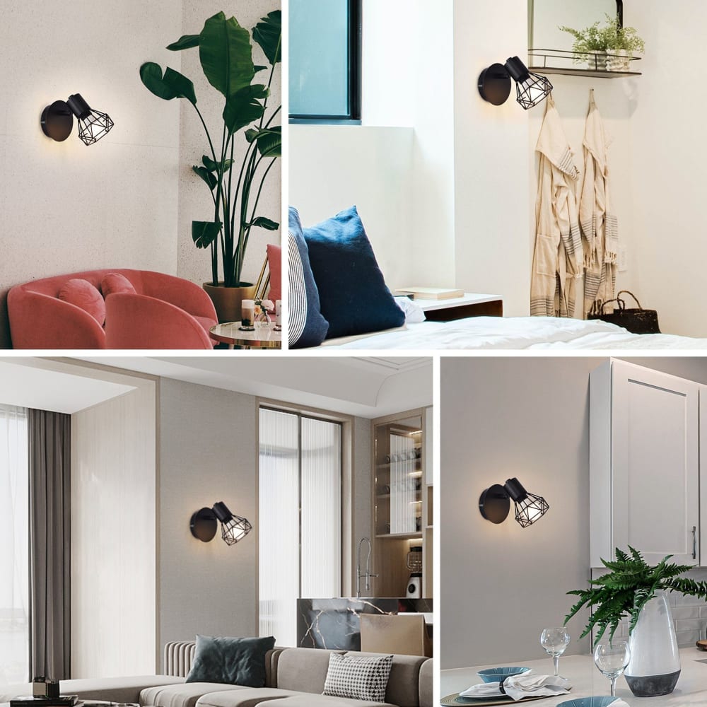 Spot de plafond en fer noir 8x17x9.5cm e14 — vue 4