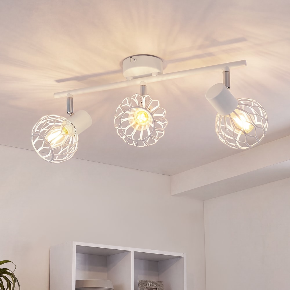 Spot de plafond en fer blanc 41x10x18cm e14 — vue 3