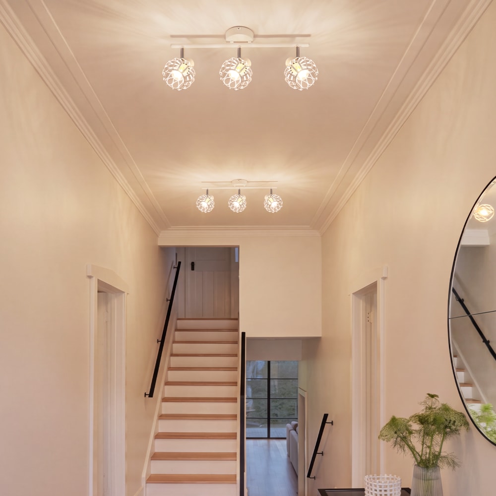 Spot de plafond en fer blanc 41x10x18cm e14 — vue 4