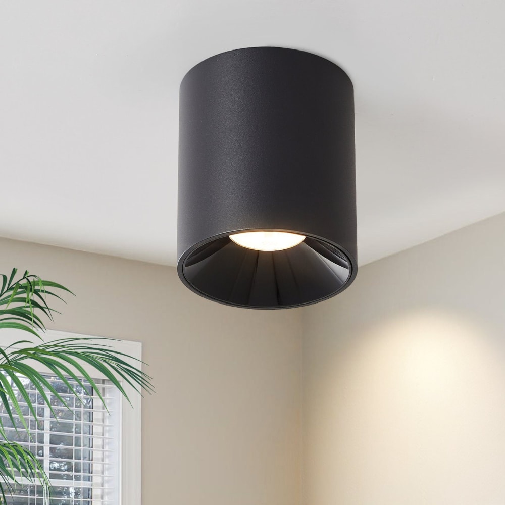 Spot de plafond en aluminium noir 5.5x5.5x7cm — vue 3