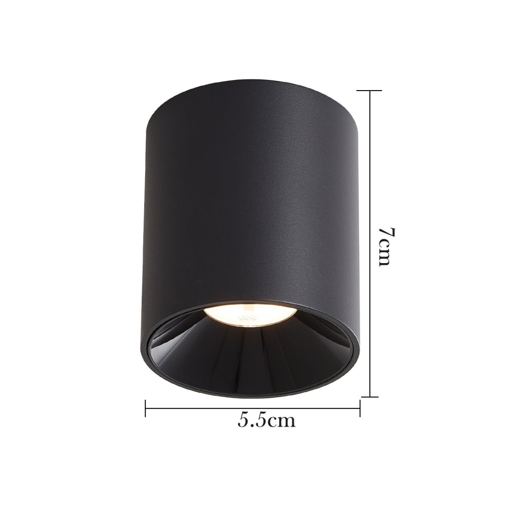 Spot de plafond en aluminium noir 5.5x5.5x7cm — vue 4